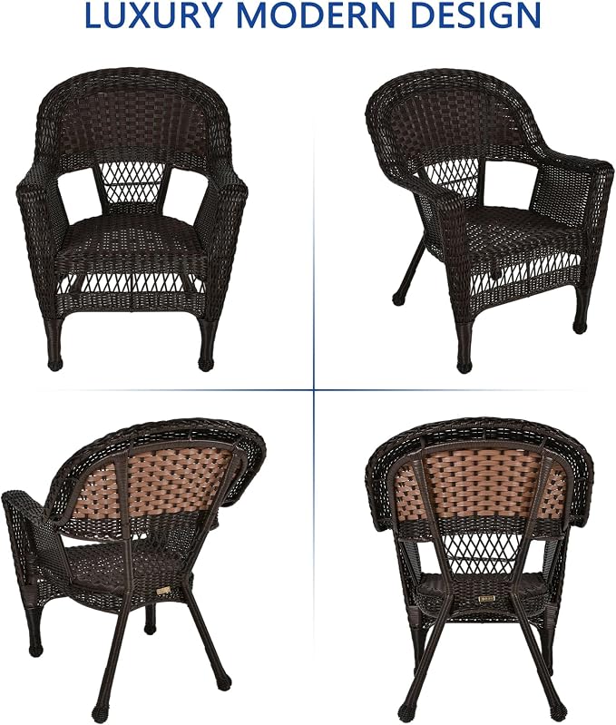 Jeco Wicker Chair with Blue Cushion - Image 6