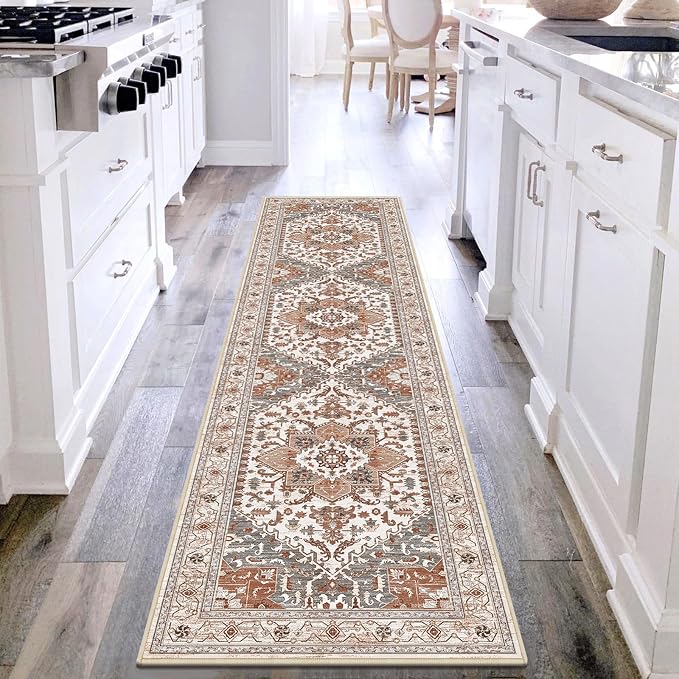 Yamaziot Washable Runner Rug, 2x8 Non-Slip Boho Vintage Hallway Kitchen Rug | by Yamaziot