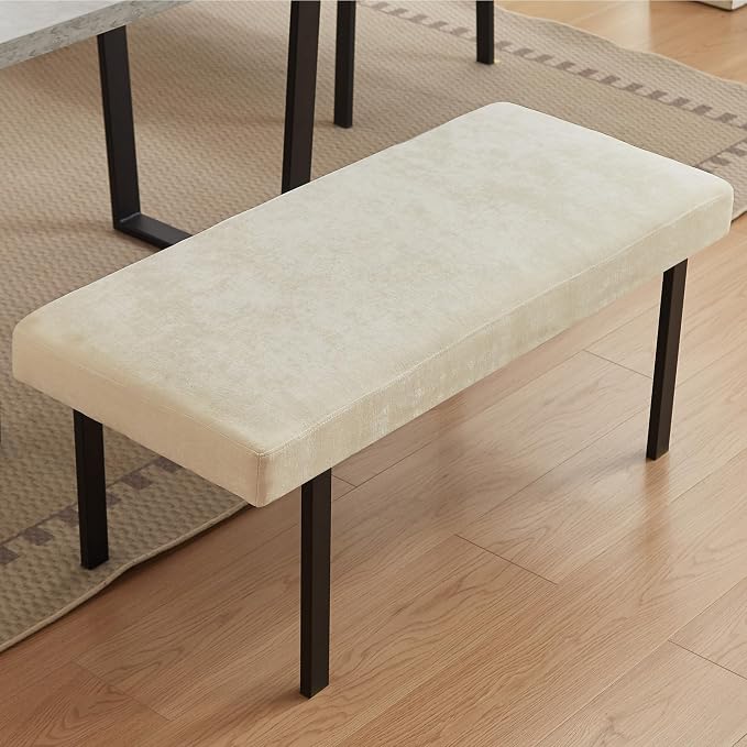 HIPIHOM Modern L-Shaped Dining Bench, 67 Inch Fabric Upholstered Corner Sofa - Image 7