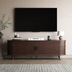 63 inch TV Stand with Power Outlet, Fluted Entertainment Center by Unknown