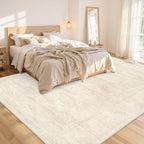 10x12 Area Rugs Living Room: Bedroom Washable Carpet Retro Beige | Large - Image 2