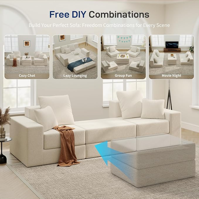 Cloud Modular Sectional Sofa, Comfy Boneless Couch - Image 4