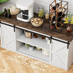 Shahoo Farmhouse Sideboard Buffet Cabinet, Coffee Bar Storage - Image 4