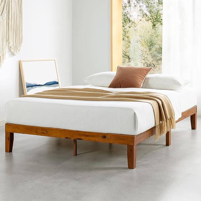 Mellow Naturalista Classic 12-Inch Solid Wood Platform Bed | Wooden Slats by MELLOW
