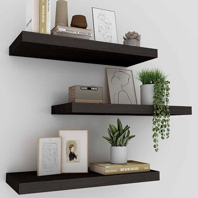Upassion Floating Shelves for Wall Set of 3, Frame Display Floating Shelf for by Upassion