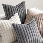 MIULEE Faux Fur Plush Decorative Throw Pillow Covers 20x20, Soft Boho Farmhouse - Image 5