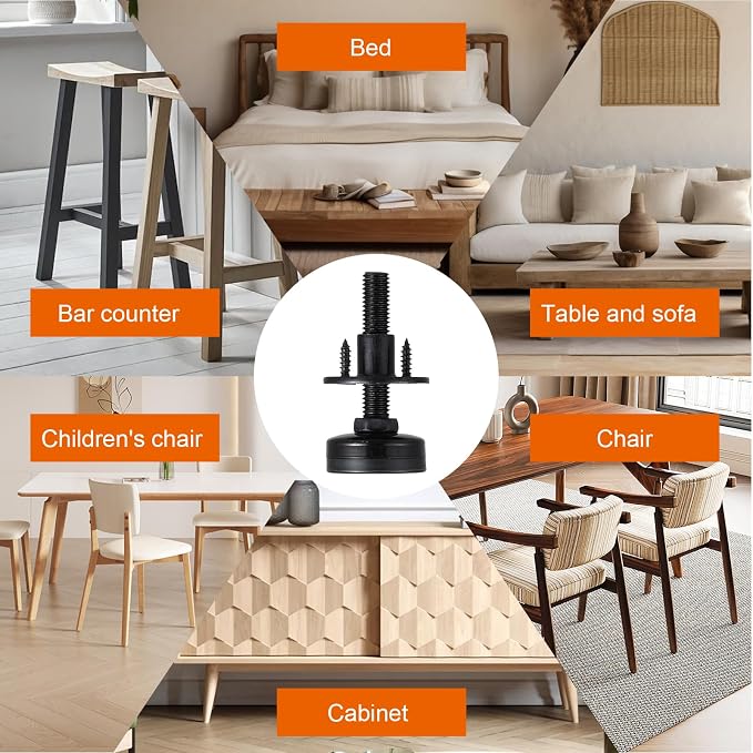 MAQUITA 12 Pack Furniture Leveling Feet Heavy Duty, Adjustable Furniture Feet - Image 8