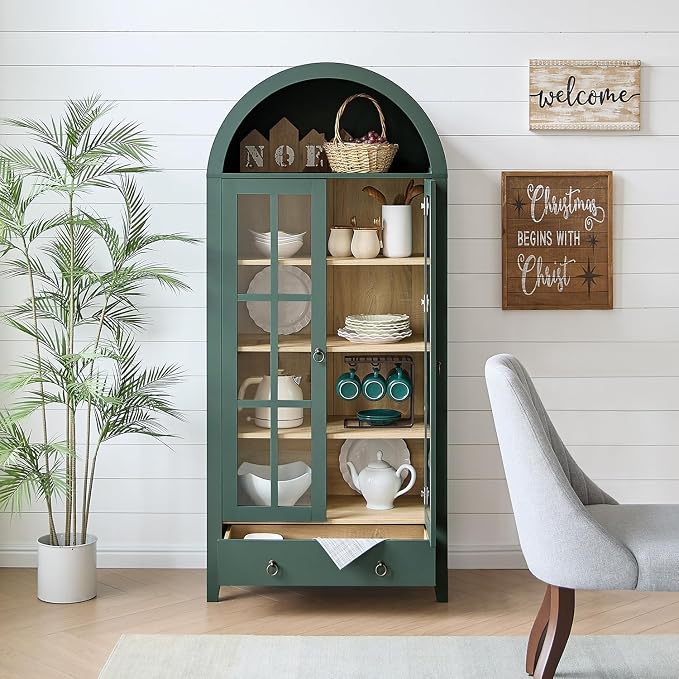 RowyPoey Farmhouse Arched Cabinet - Image 7
