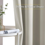 NICETOWN Bedroom Blackout Long Natural Curtains 120 Length - Image 5