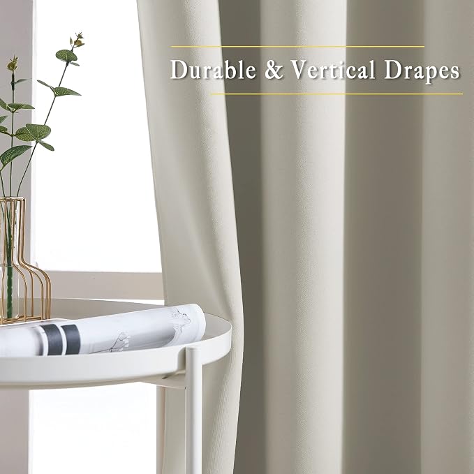 NICETOWN Natural Room Darkening Bedroom Curtain, Window Treatment Thermal - Image 5