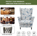 HAOYONG Wing Chair Slipcovers Printed Wingback Chair Covers 2 Pieces Wingback - Image 5