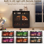Sideboard Buffet Cabinet with Storage, 31.5" Coffee Bar Cabinet with LED Lights - Image 5