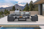 PURPLE LEAF Patio Furniture Set 8 Pieces Patio Seating Sofas Aluminum Furniture by PURPLELEAF