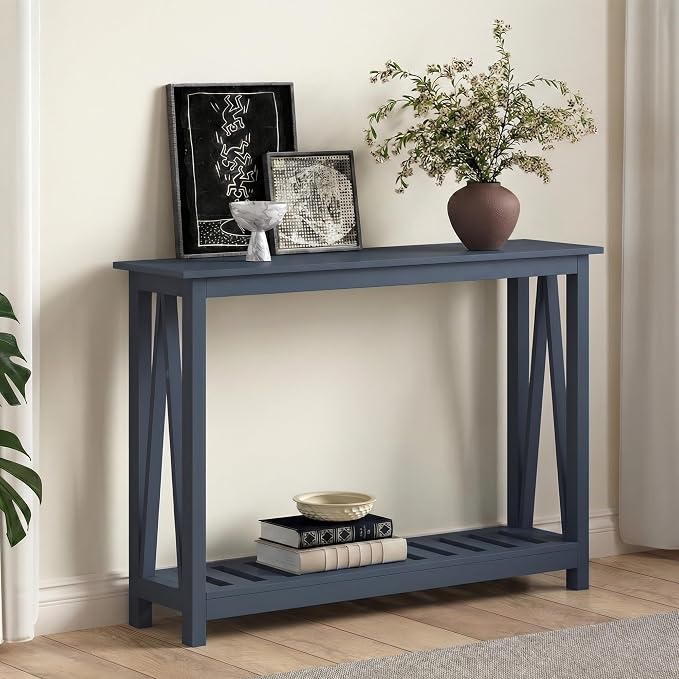 ChooChoo Farmhouse Console Table, Rustic Vintage Narrow Sofa Table - Image 3