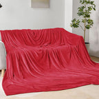 BEDELITE Fleece Blanket Soft Plush Oversized Bed Blanket Red 120"x120" | Ultra - Image 3