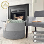 INDRESSME 115L Extra Large Blanket Basket, Cotton Rope Basket - Image 7