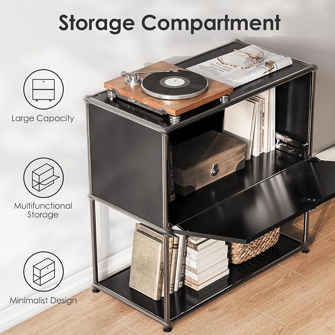 Modern Storage Cabinet Black D Versatile Free-Standing Organizer - Image 3
