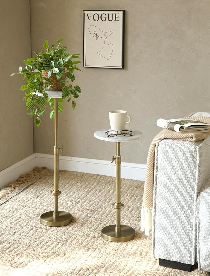 Adjustable-Height Marble Drink Table - Image 4