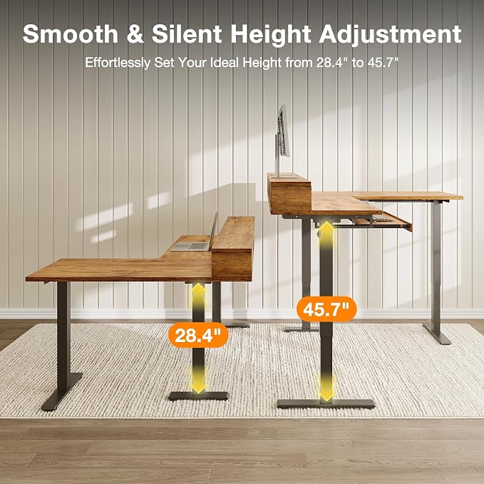Casaottima 59 Inch Electric L-Shaped Standing Desk - Image 5