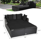 Tangkula Outdoor Rattan Daybed, Wicker Furniture - Image 2