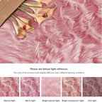 ORINOVA Pink Shag Faux Sheepskin Washable Fur Rug - Image 9