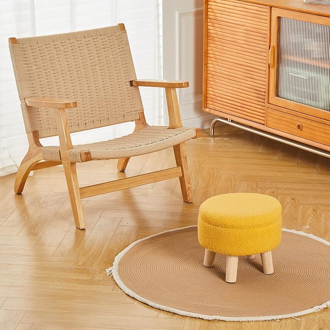 Wimarsbon Storage Ottoman, Modern Round Footrest - Image 6