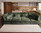 154" Oversized Corduroy Couch Modular Sectional Sofa, Washable Cloud Couch by CHICHOUSE