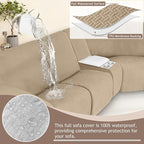 ALIECOM 100% Waterproof Recliner Sectional Couch Covers L Shape Stretch Corner - Image 4