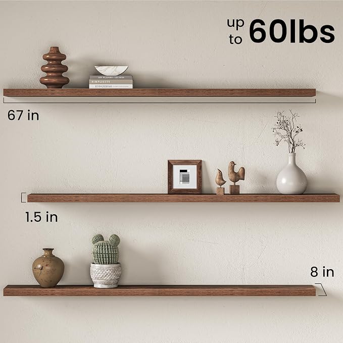 Fun Memories 67Inch Long Floating Shelves, 8 Inch Deep Shelves - Image 3