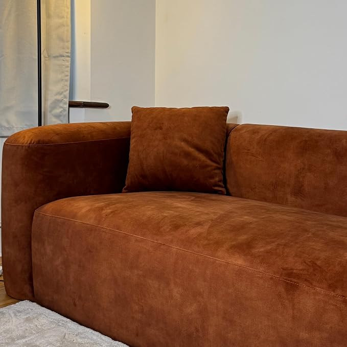 Acanva Luxury Modern Tight Curved Back Velvet Sofa, Minimalist Style Comfy Couch - Image 7