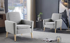 Accent Chair Set of 2 Living Room, Fabric Upholstered Comfy Reading Chair - Image 7