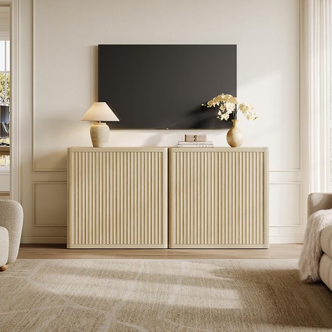 SICOTAS Buffet Cabinet with Storage Sideboard Accent Modern Credenza with Doors - Image 7