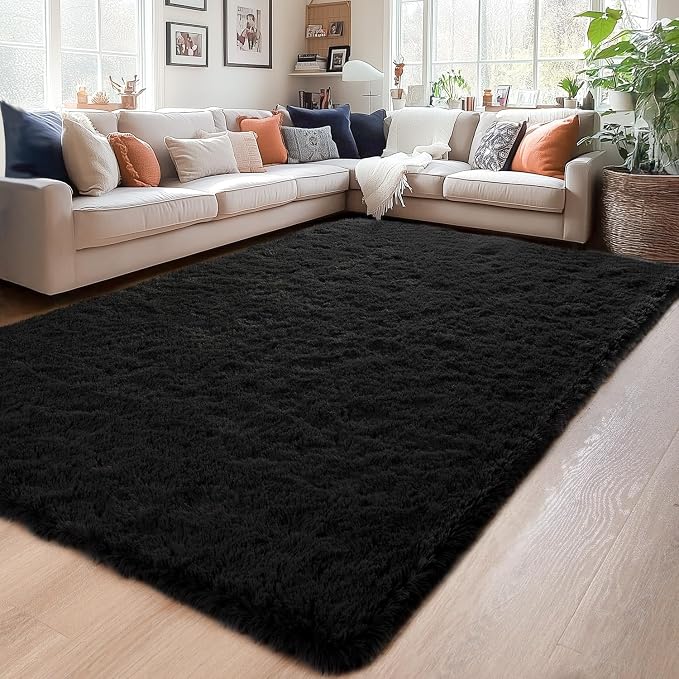 Chicrug Soft Runner Rug for Bedroom Living Room Plush Fluffy Rugs 5x7 | Shag - Image 2