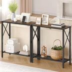 Tajsoon Console Table 28.3''L, 2 Tier Narrow Entryway Table - Image 2