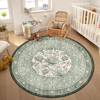 GarveeHome Sage Green Botanical Grove 6ft Round Rug, Small Circle Vintage - Image 4