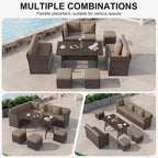 LOUVIXA 7 Pieces Patio Furniture Set, Outdoor Patio Furniture, Wicker - Image 3