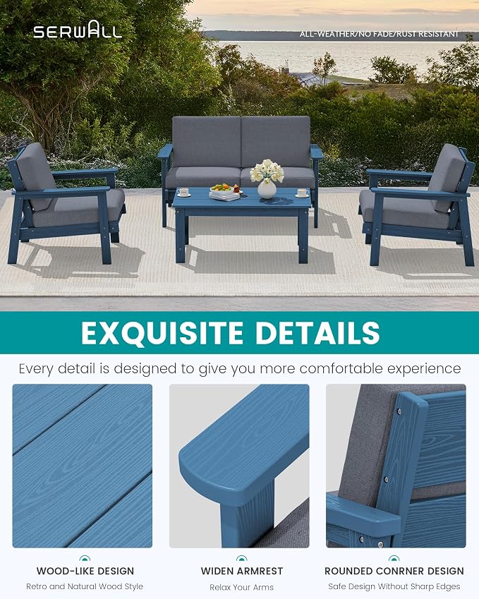 SERWALL HDPE Outdoor Couch Set of 2 - Image 4