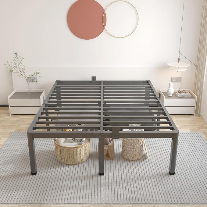 ROIL 12 inch California King Size Bed Frame Metal Platform No Box Spring Needed - Image 8