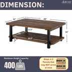 Alaterre Furniture Pomona Living Room 48 Inch Rectangular Solid Wood Coffee - Image 3