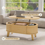 LYNCOHOME Fluted Lift Top Coffee Table - Image 5