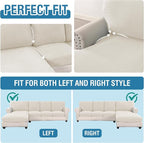 H.VERSAILTEX Sectional Couch Covers 8 Pieces Stretch Sofa Covers - Image 5