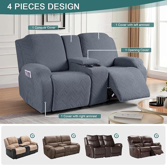 Ruaozz Loveseat Recliner Covers - Image 4