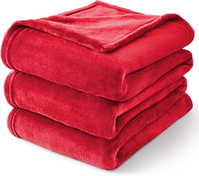 BEDELITE Fleece Blanket Soft Plush King Size Bed Blanket Red 108"x90" | Ultra - Image 7