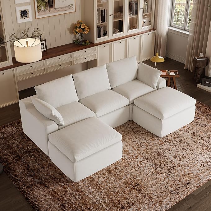 Novilla 104.3" Modular Cloud Couch, Modern Sectional Sofa by Novilla