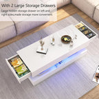Uspeedy 47.3in Large High Glossy LED Coffee Table - Image 4