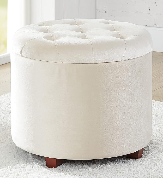 Ornavo Home Round Storage Ottoman - Image 5