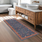 Navy Blue Runner Rug 2x5 for Hallway, Laundry Room, Washable Non Slip Non Skid - Image 3