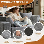 Loveseat Sofa Bed, Convertible Silky Velvet 5-in-1 Foldable Boneless Sleeper - Image 4