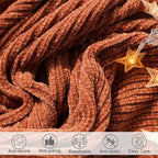lifein Throw Blanket for Couch, Soft Boho Decor Bed Throw, Cozy Burnt Orange - Image 5