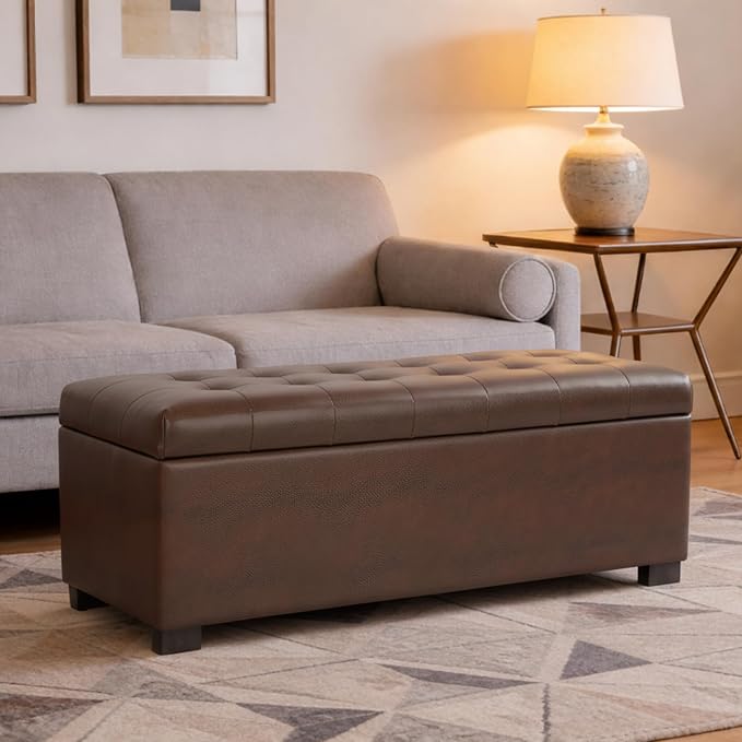 HomePop Large Tufted Storage Bench - Image 4